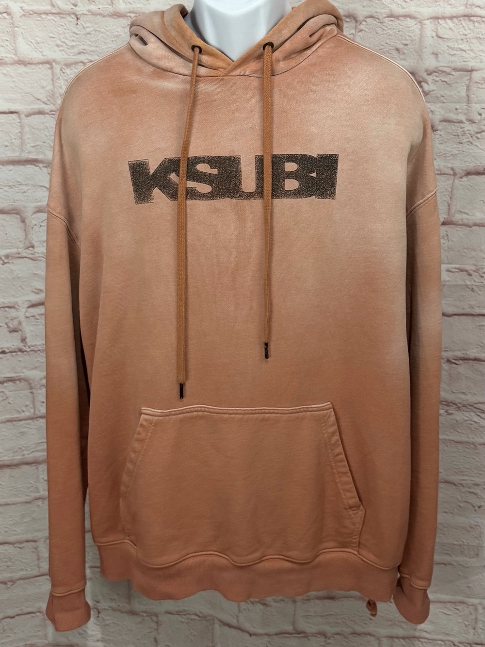 Ksubi Sign of the Times Biggie Hoodie Faded Wine Mens Large Oversized Sweatshirt